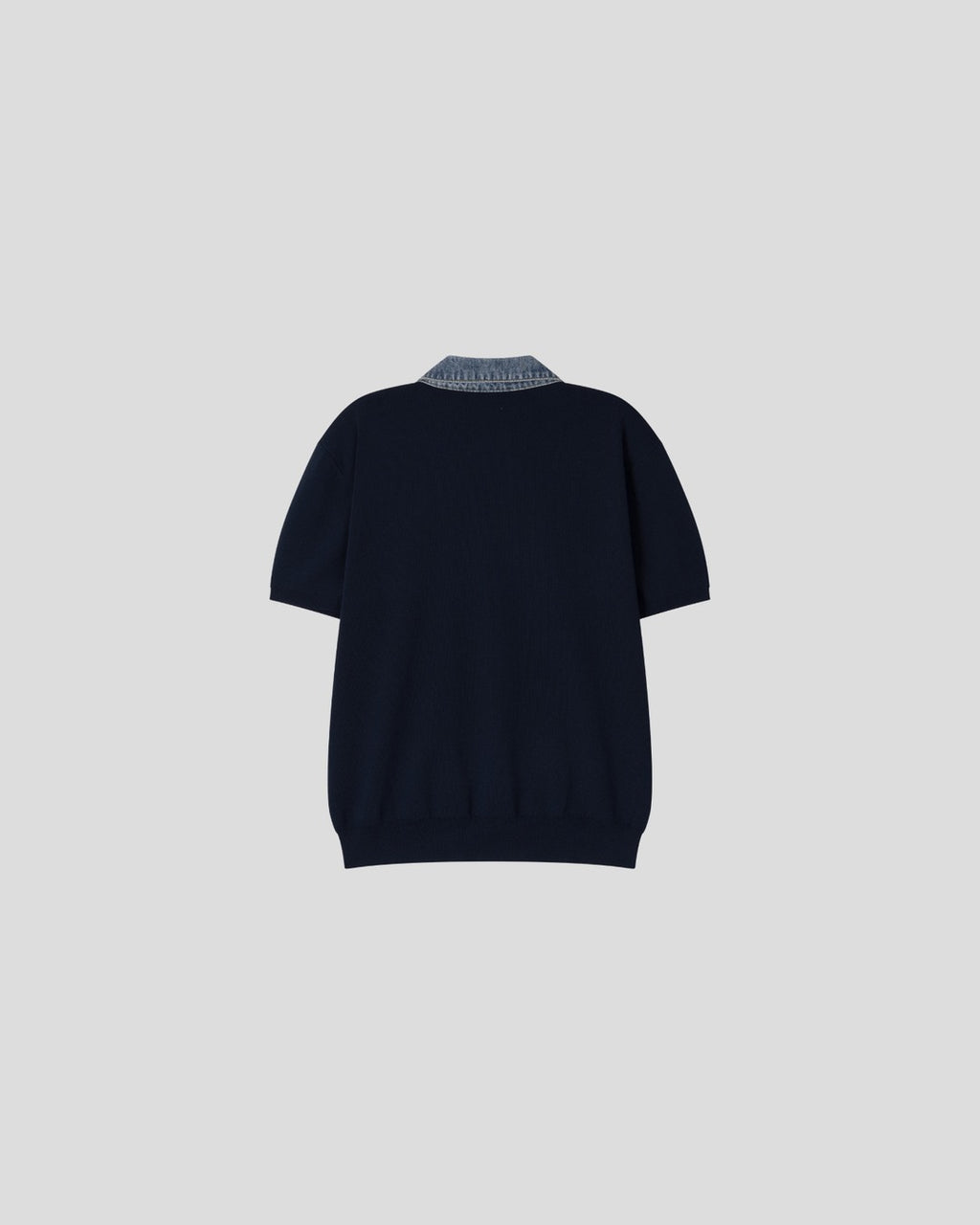 (M's) Denim Collar Half Knit
