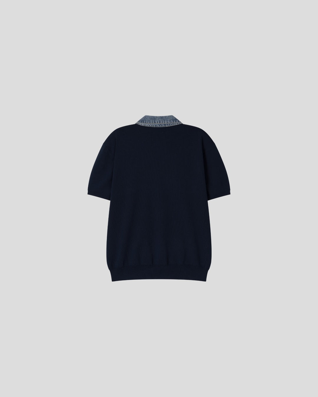 (M's) Denim Collar Half Knit