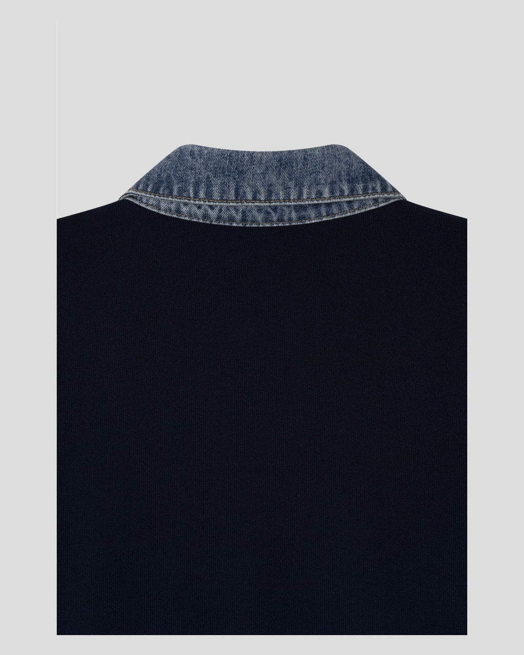 (M's) Denim Collar Half Knit