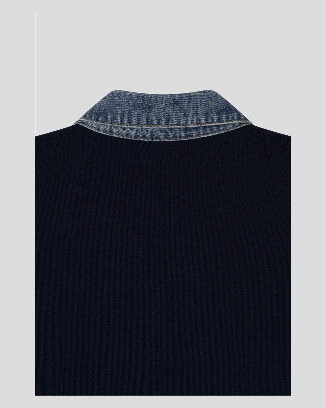 (M's) Denim Collar Half Knit