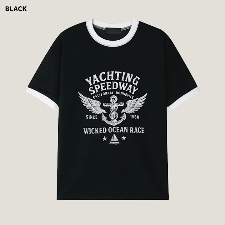 (M's) Yacht Muscle-fit Ringer T-shirt