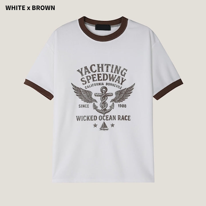 (M's) Yacht Muscle-fit Ringer T-shirt