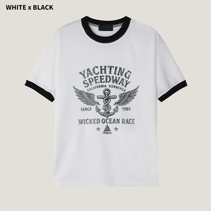 (M's) Yacht Muscle-fit Ringer T-shirt