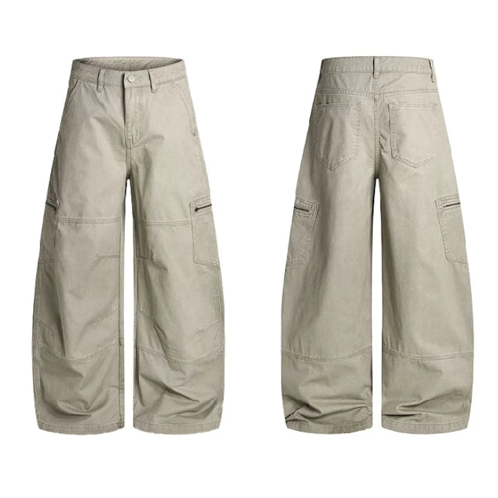 (UNISEX) Curved Pigment Cargo Pants