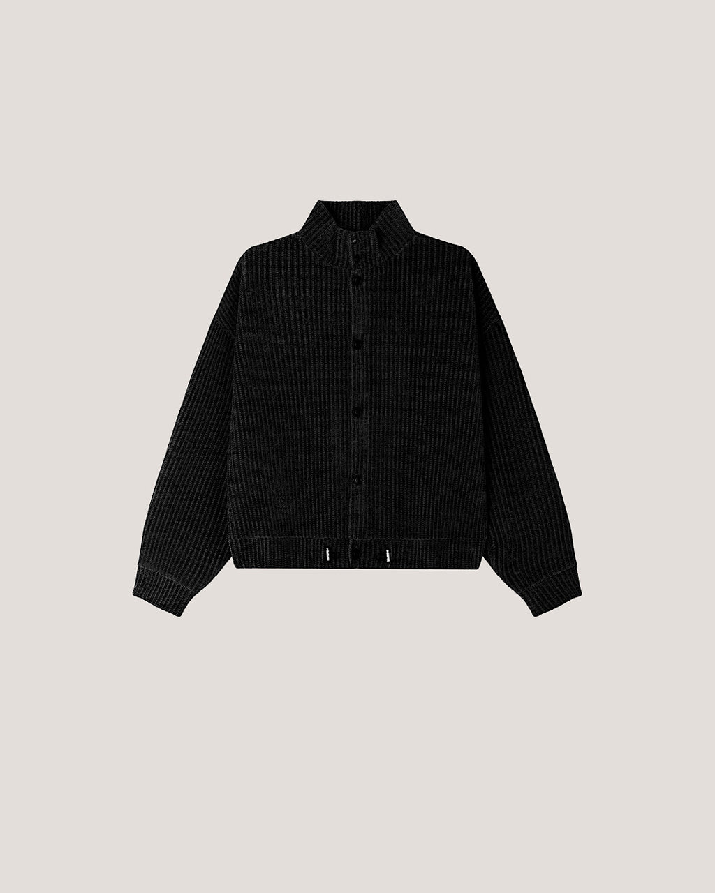 (UNISEX) Velour High Neck Cardigan