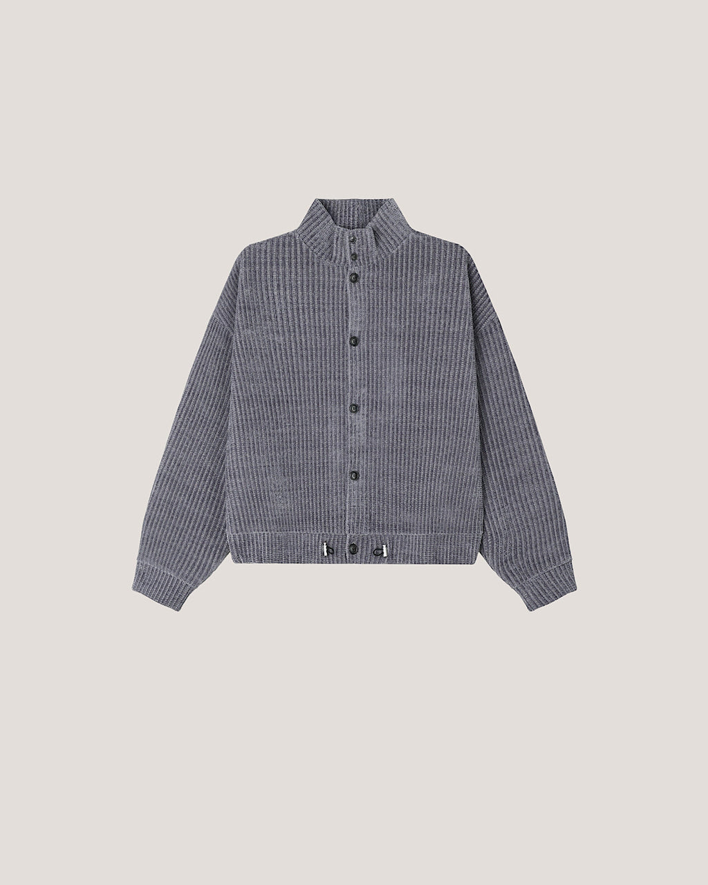 (UNISEX) Velour High Neck Cardigan