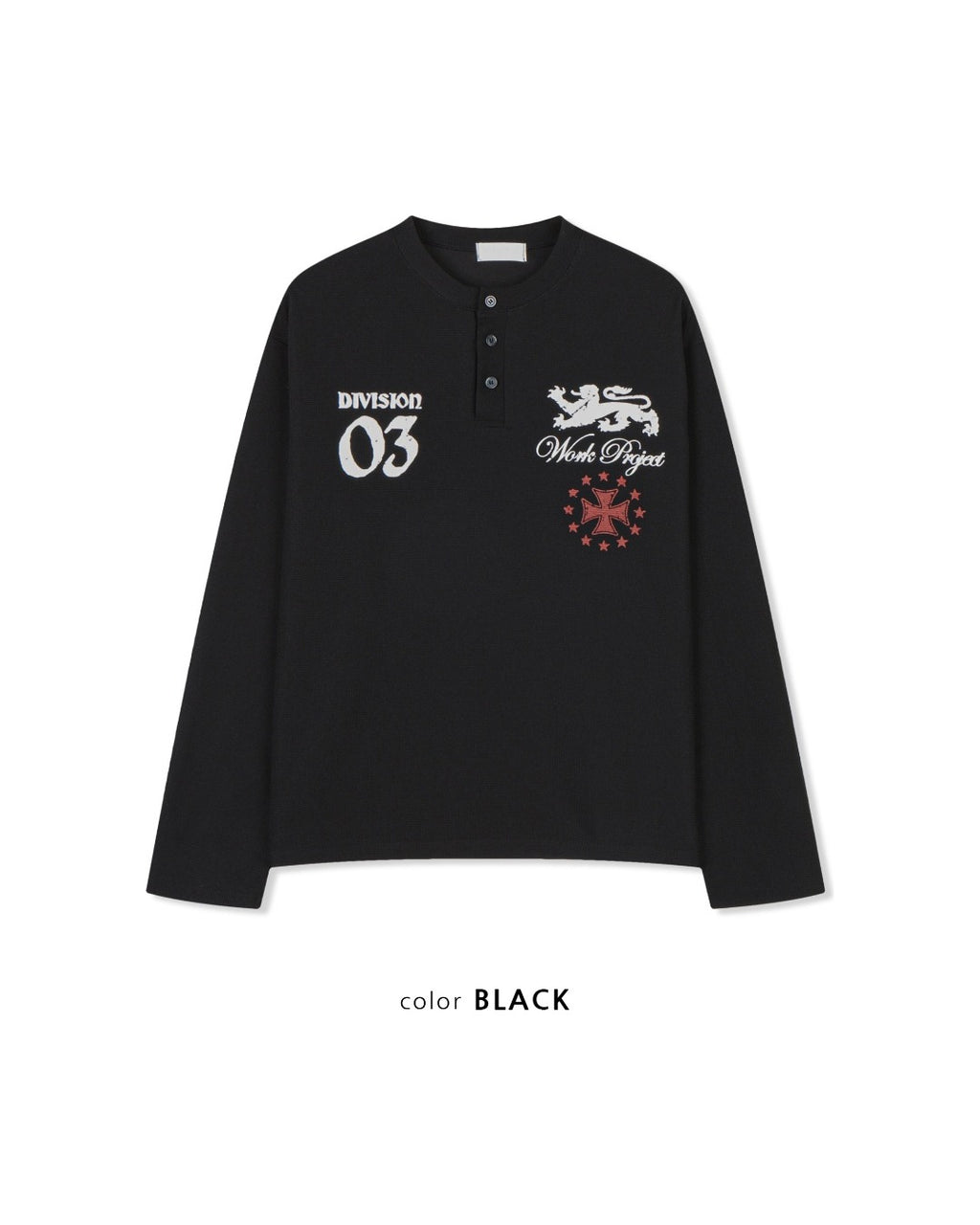 (UNISEX) Project Waffle Henley Long Sleeve