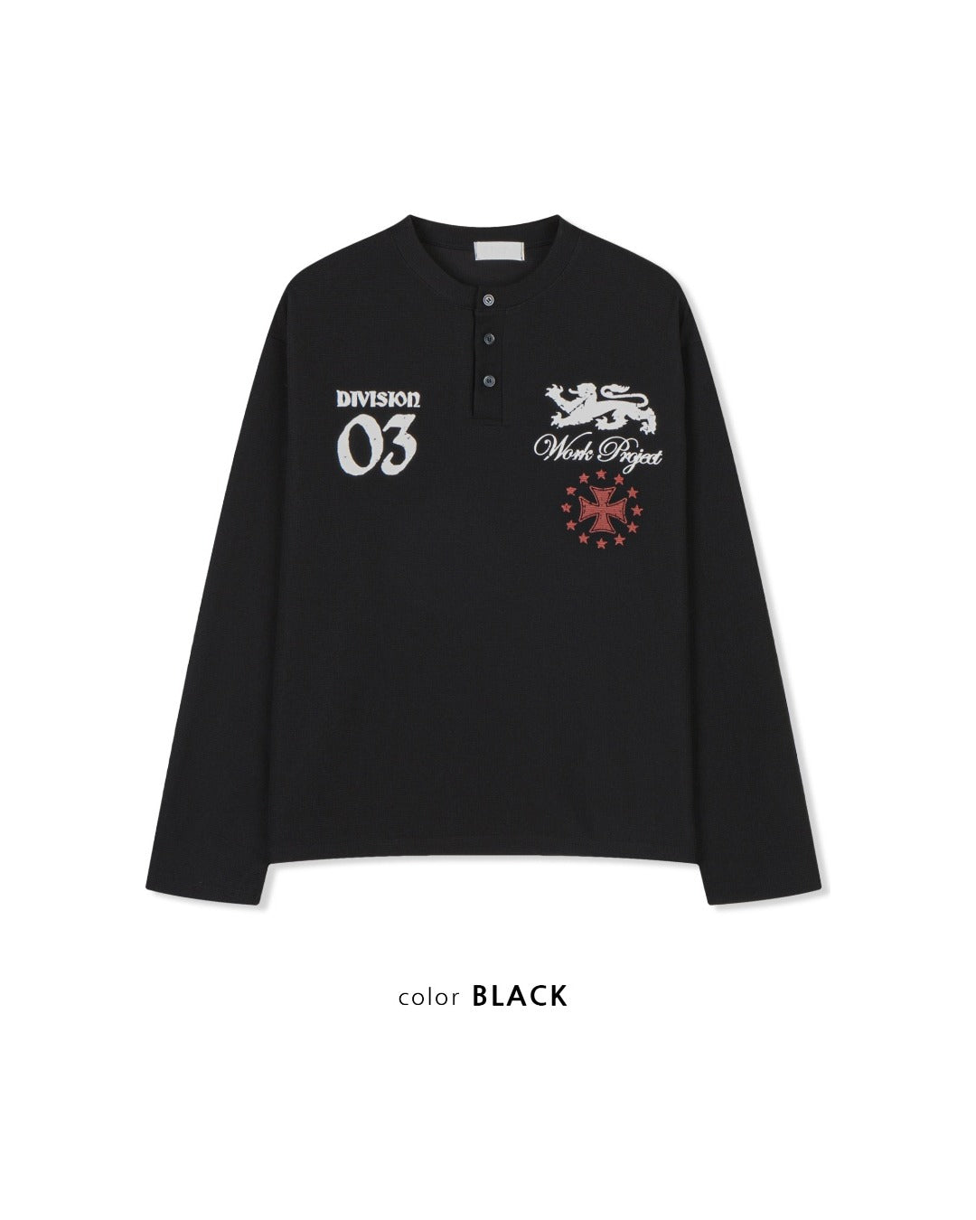 (UNISEX) Project Waffle Henley Long Sleeve