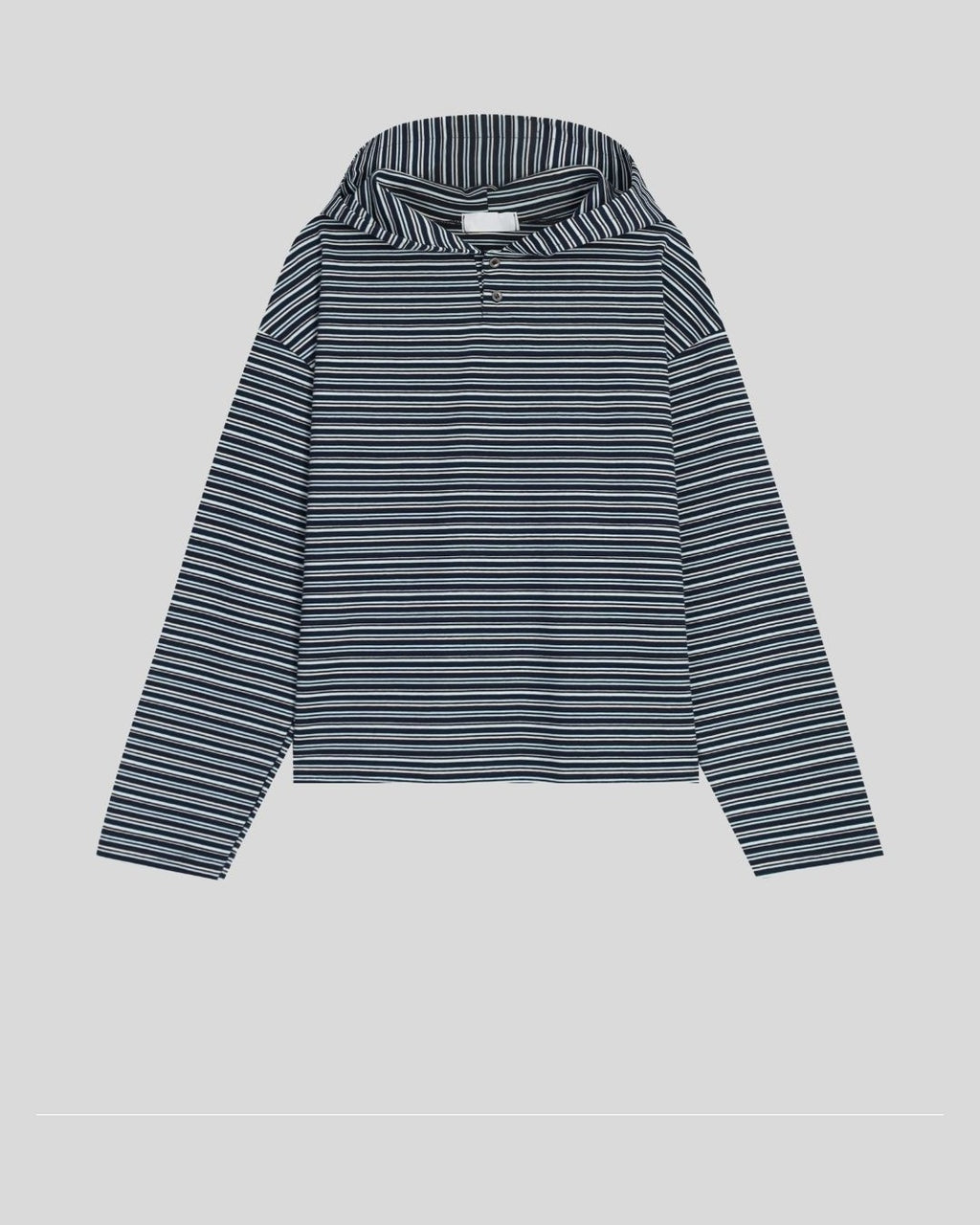 (UNISEX) Multi Stripe Hood Long Sleeve