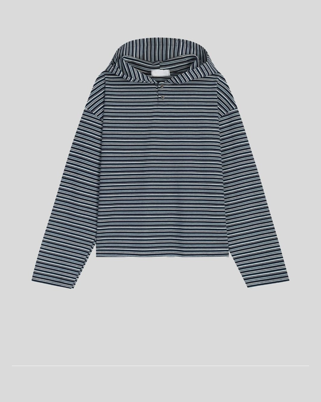 (UNISEX) Multi Stripe Hood Long Sleeve