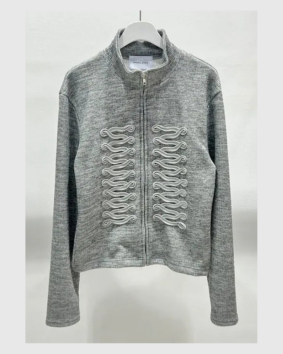 (UNISEX) Napoleon Braid Knit Zip Up
