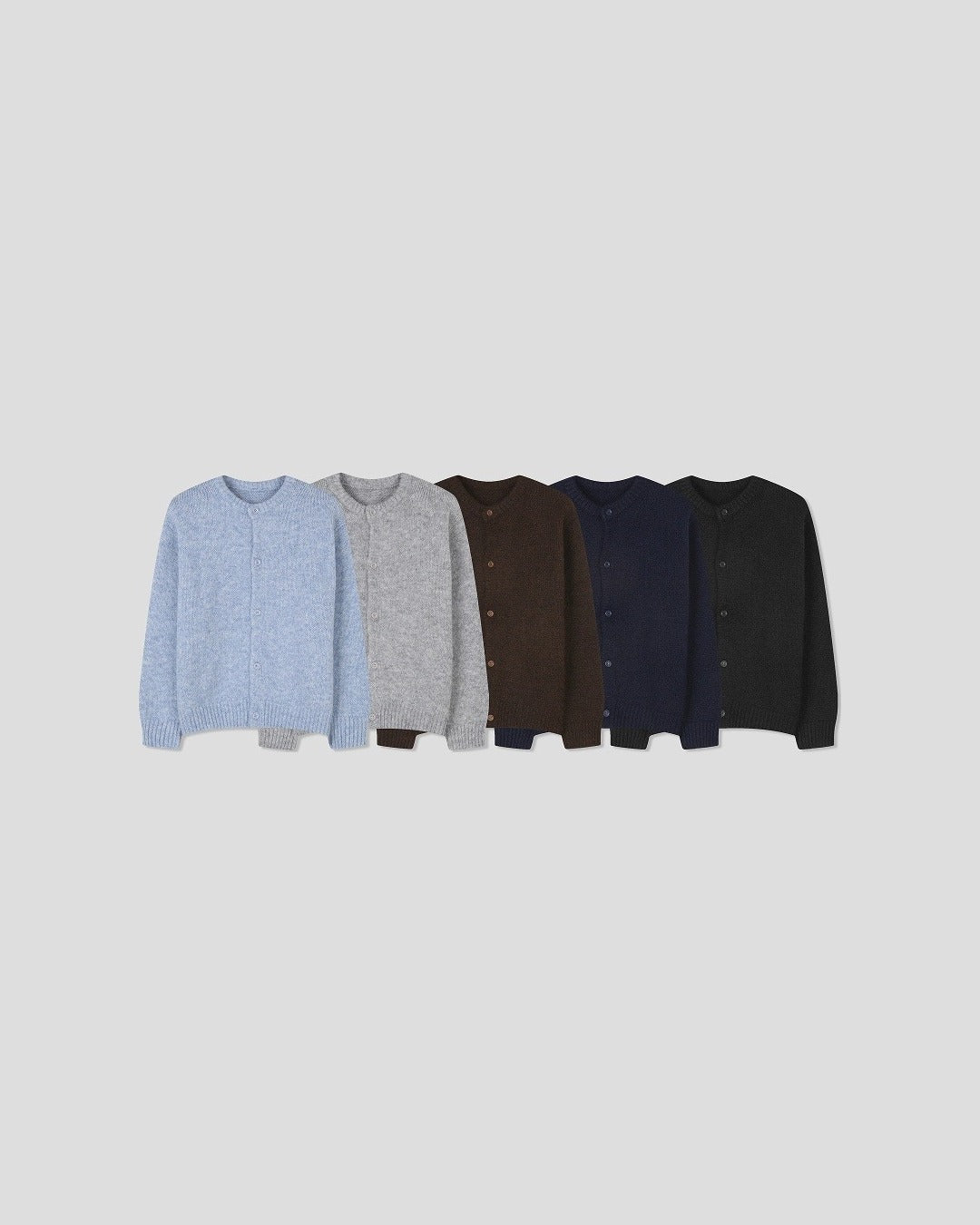 (UNISEX) Wool-mix Heavy Brush Knit Cardigan