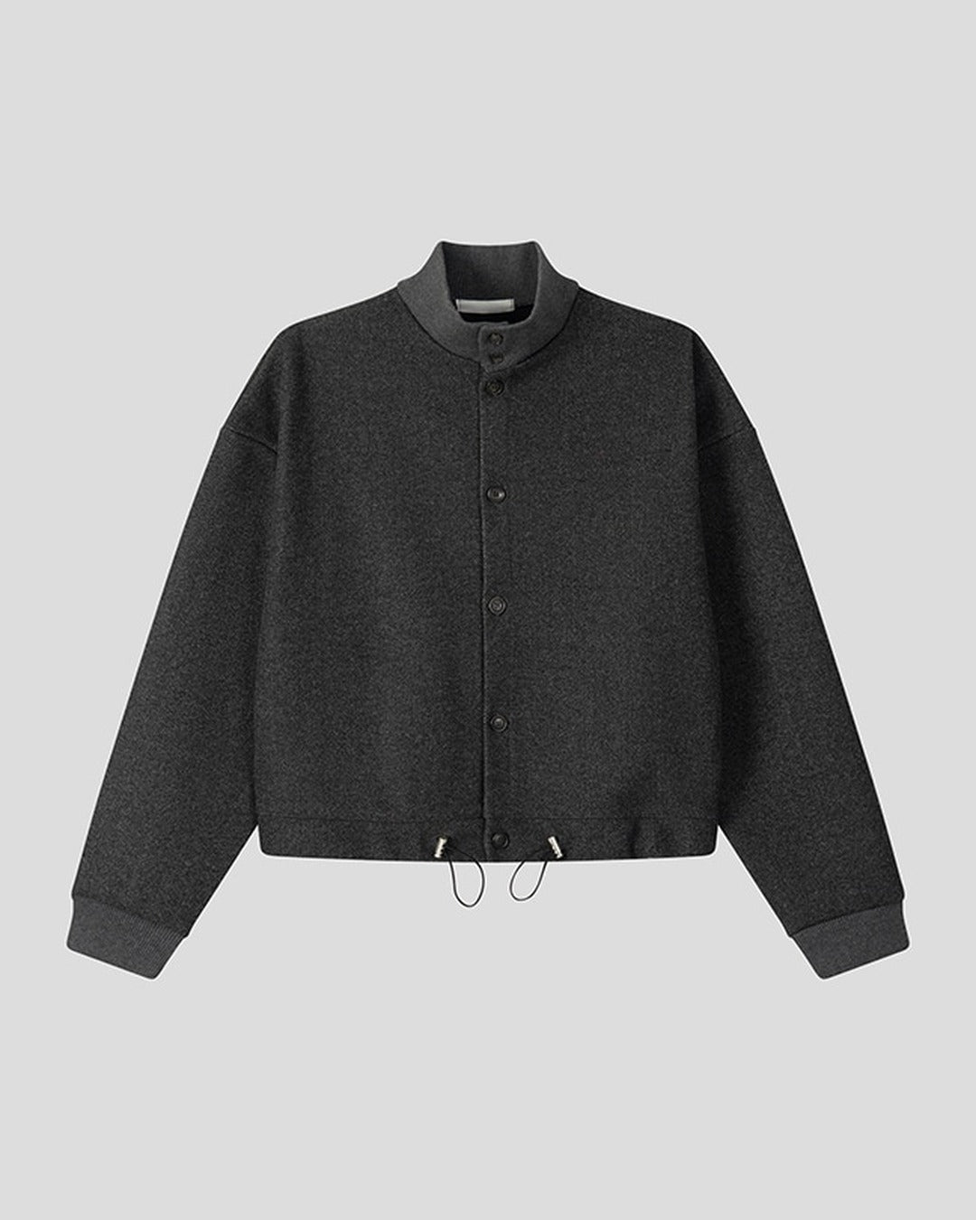 (UNISEX) Suede-Touch High Neck Cardigan
