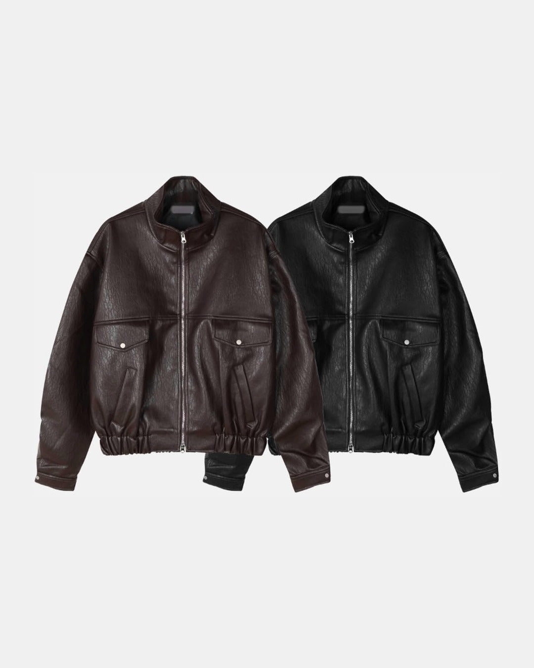 (UNISEX) Rush Crop Leather Jacket