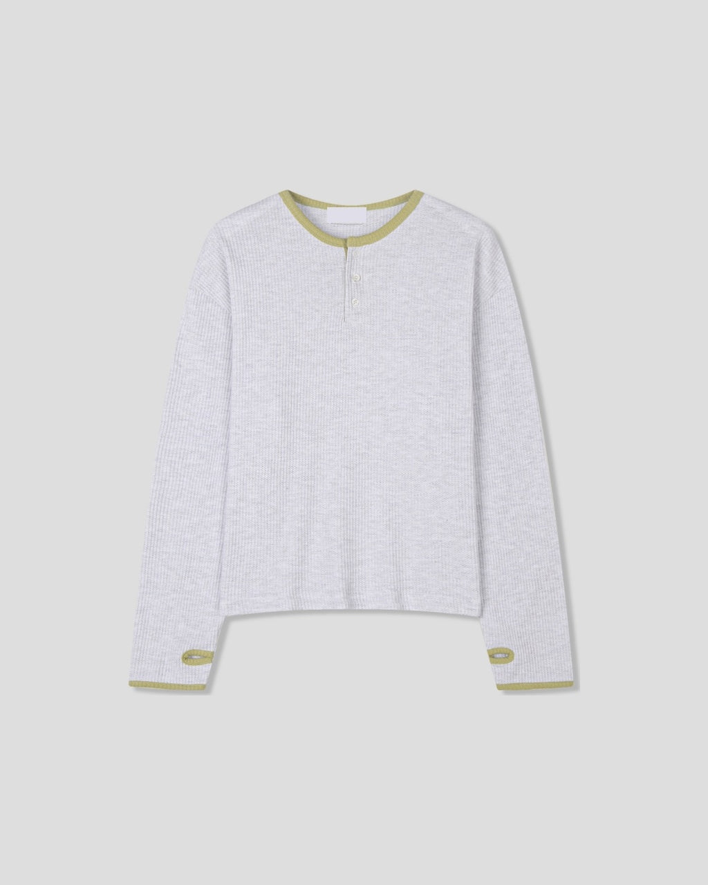(UNISEX) Henley Neck Waffle Warmer Tee