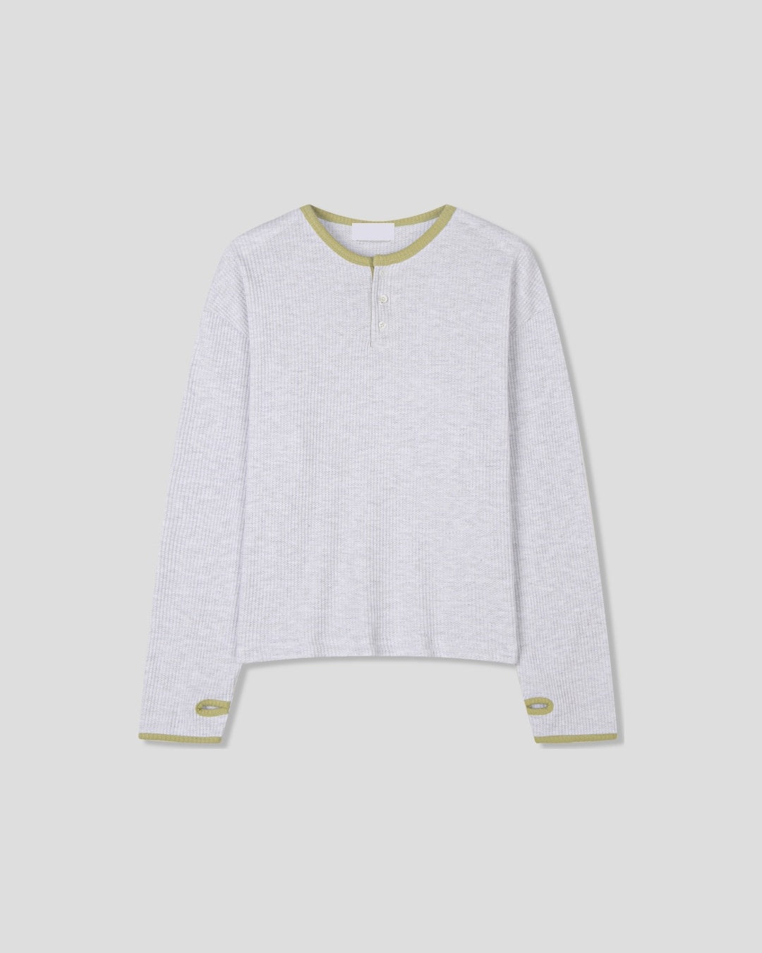 (UNISEX) Henley Neck Waffle Warmer Tee