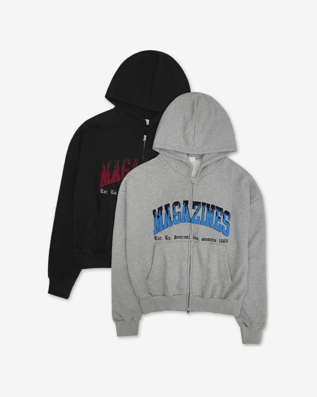 (UNISEX) Magazine Over Hood Zip-Up