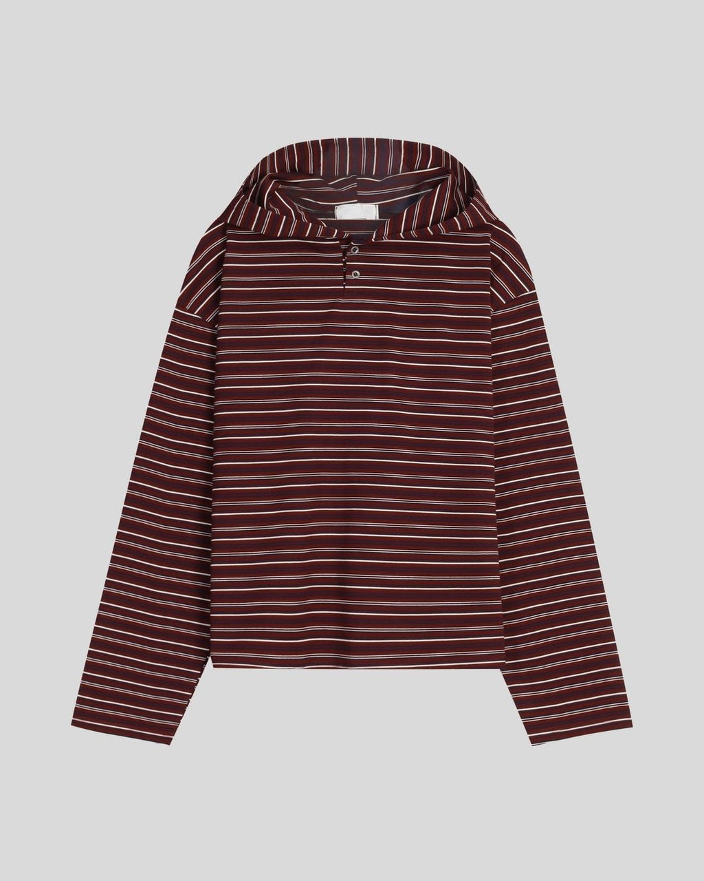 (UNISEX) Multi Stripe Hood Long Sleeve