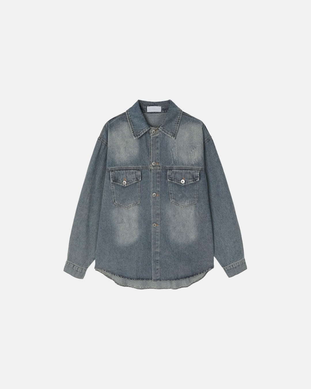 (UNISEX) Scratch Denim Shirts Jacket