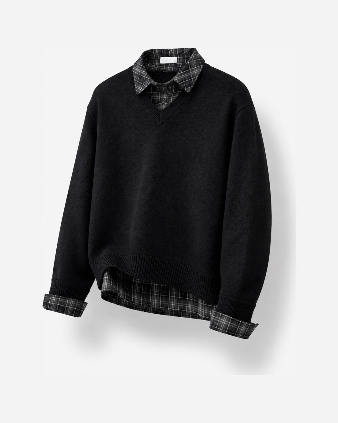 (UNISEX) Lua Shirt Layered V-Neck Knit