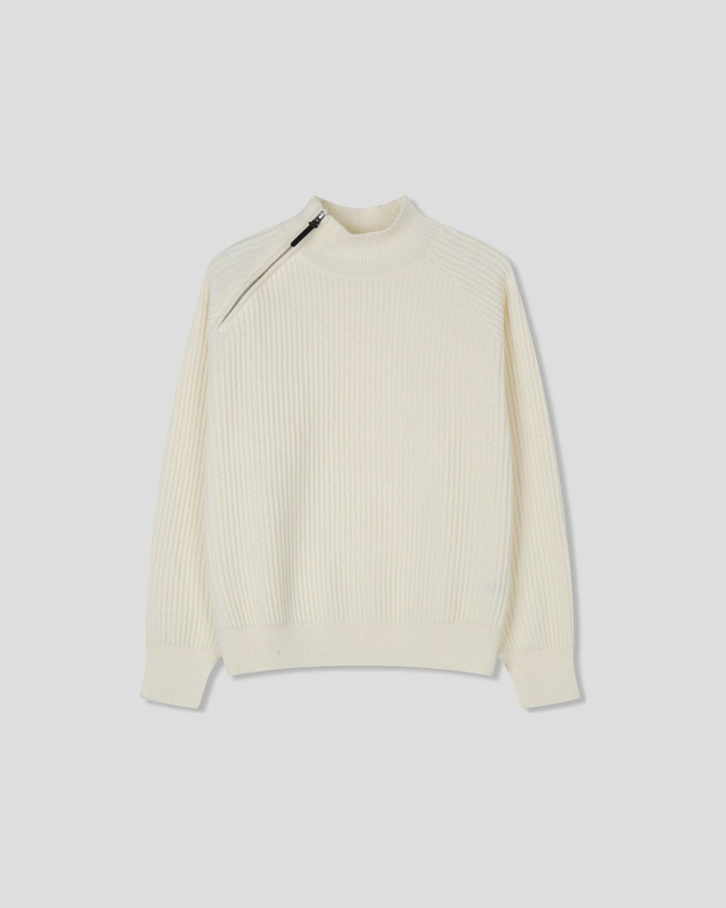 (UNISEX) Shoulder Half Zip-Up Raglan Knit