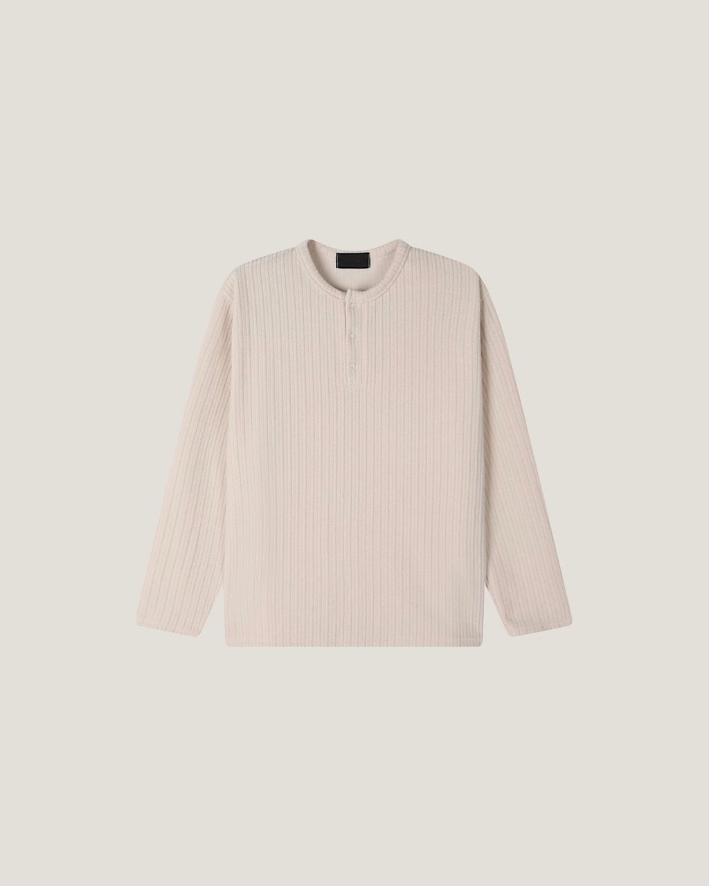 (M's) Velour Henley Neck Long Sleeve