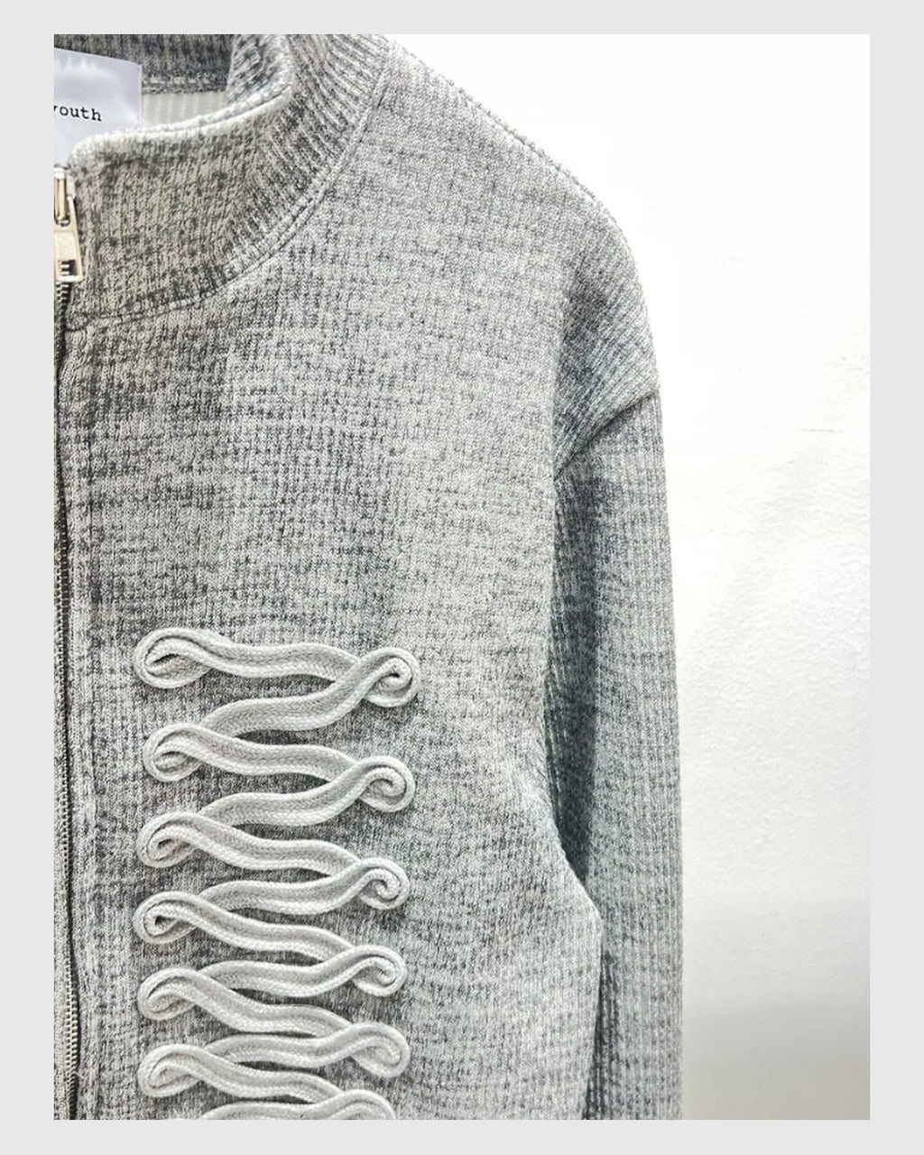 (UNISEX) Napoleon Braid Knit Zip Up
