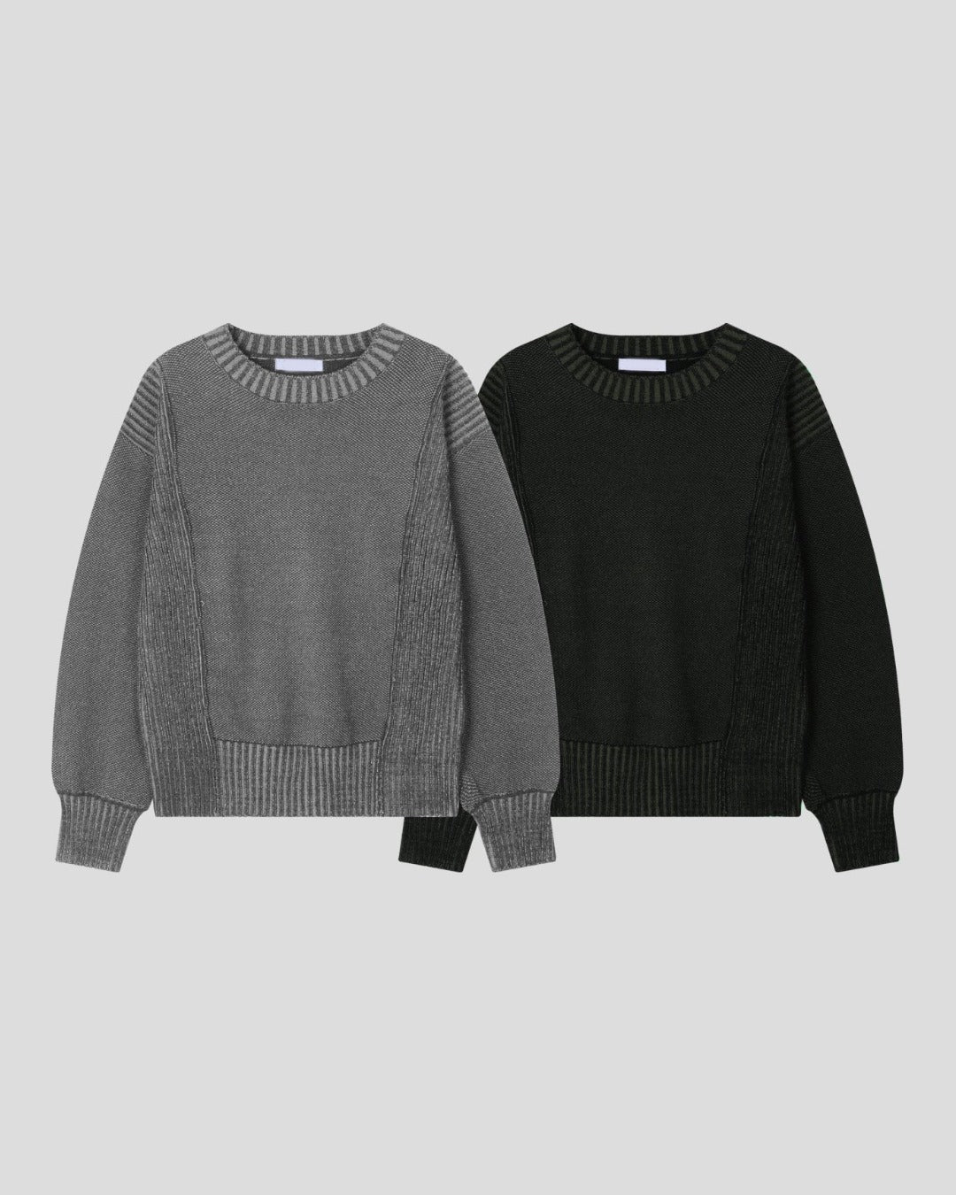 (UNISEX) Two-Tone Round Knit
