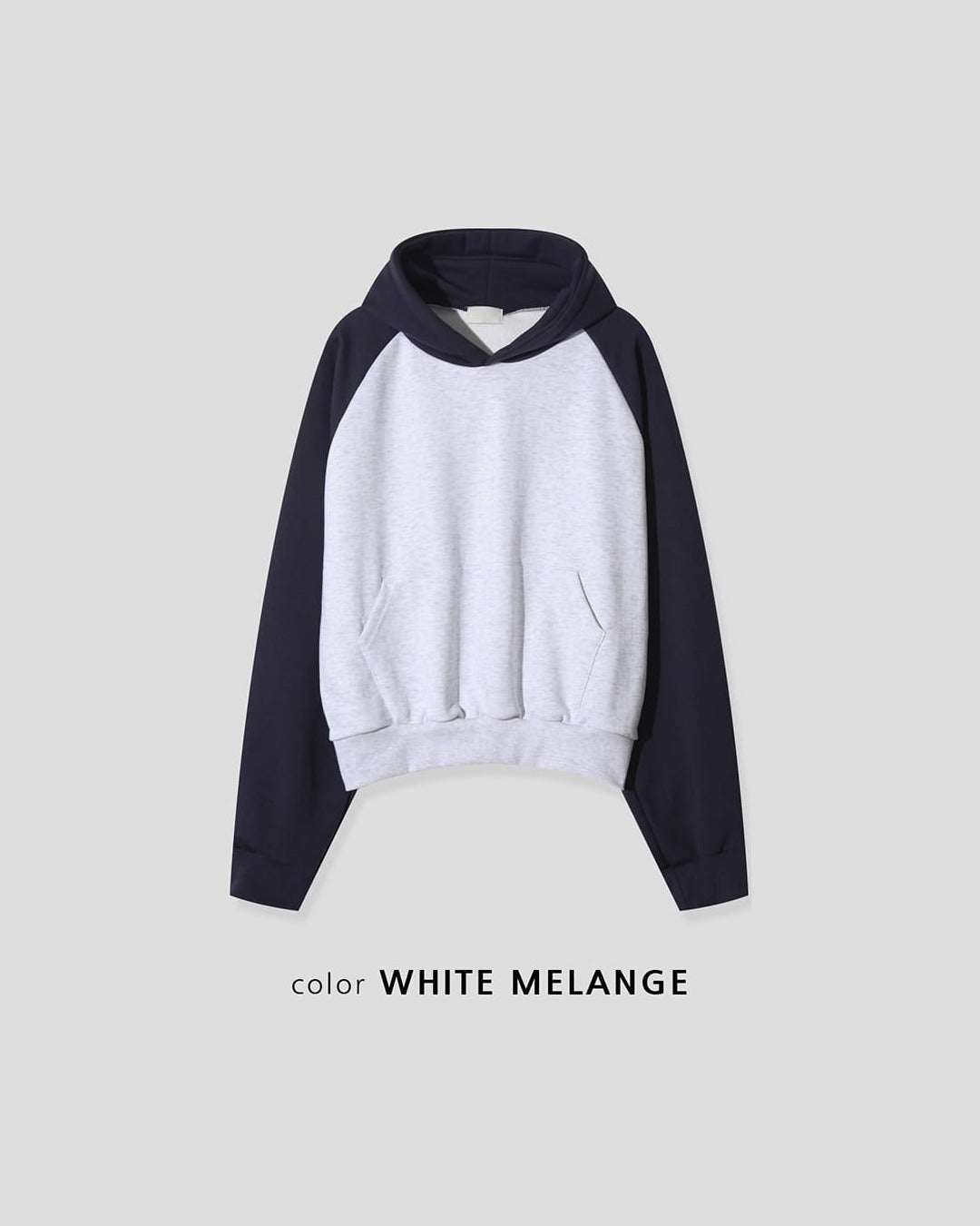 (UNISEX) Raglan Color Block Crop Hoodie