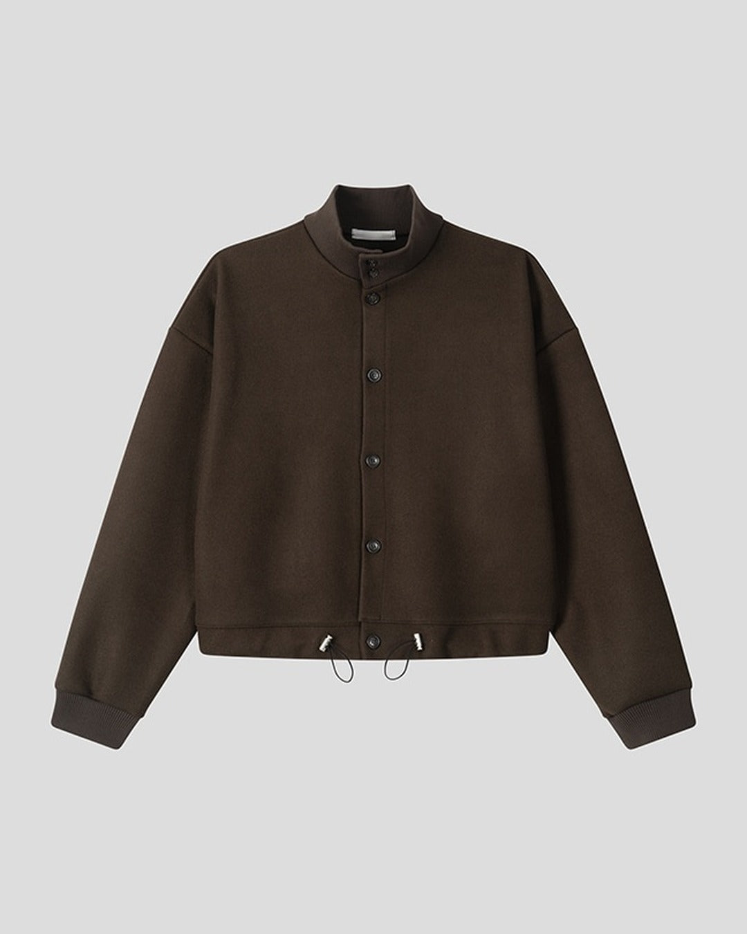 (UNISEX) Suede-Touch High Neck Cardigan