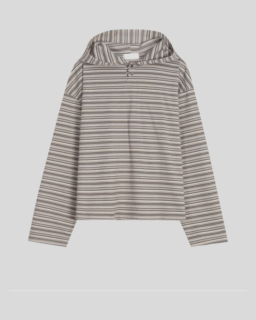 (UNISEX) Multi Stripe Hood Long Sleeve