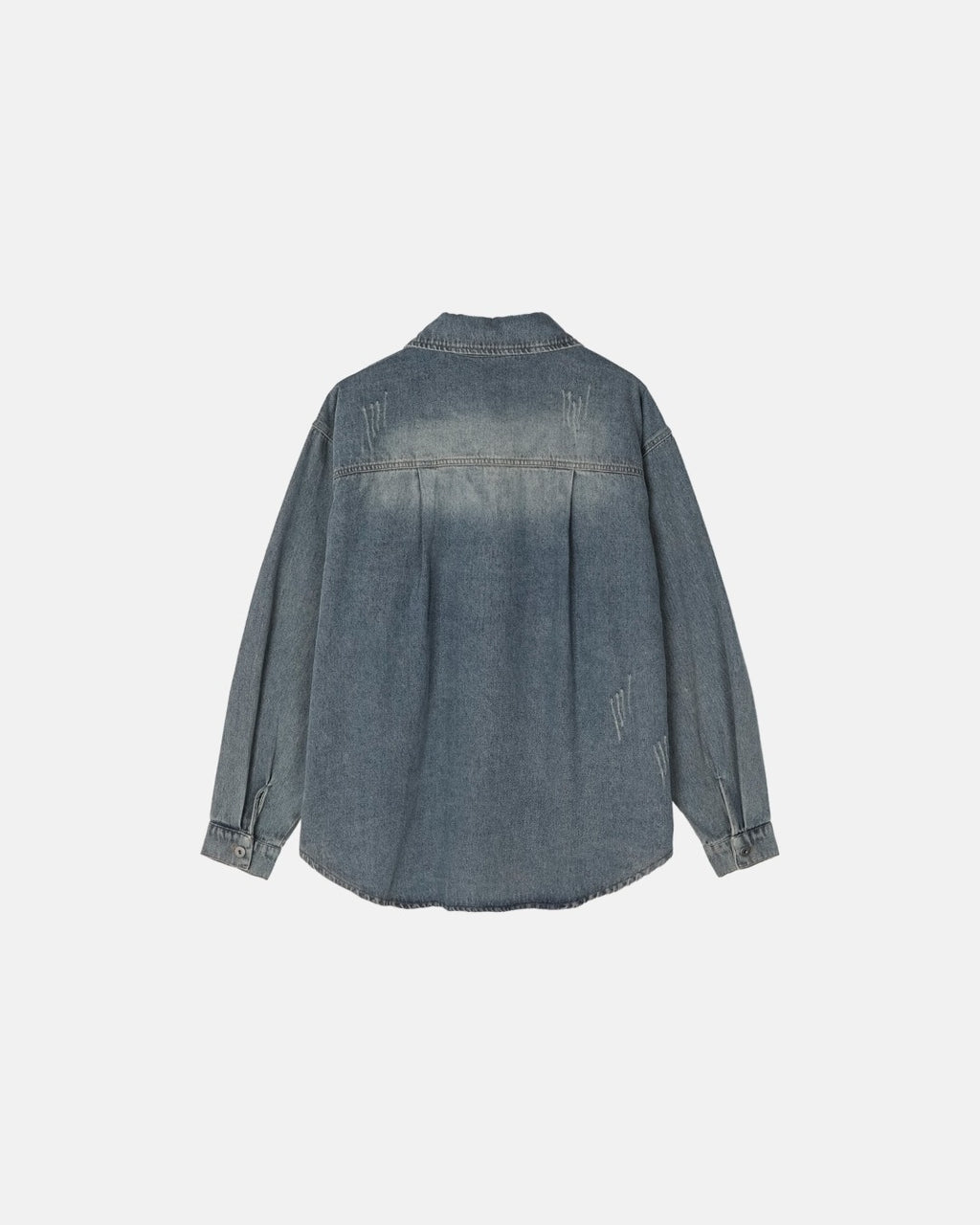 (UNISEX) Scratch Denim Shirts Jacket