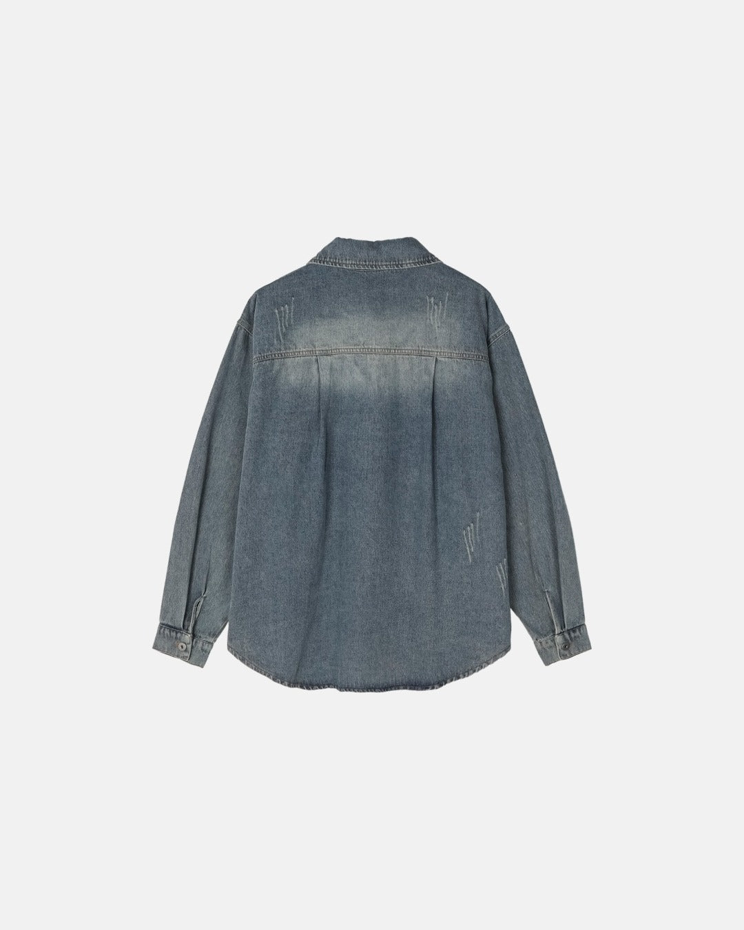 (UNISEX) Scratch Denim Shirts Jacket
