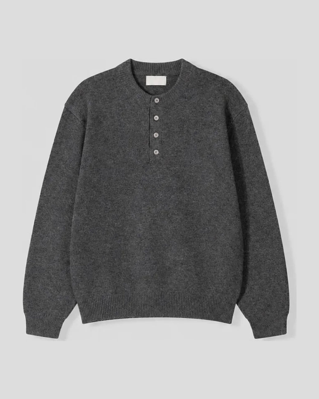 (UNISEX) Pone Henley Neck Wool Mix Knit