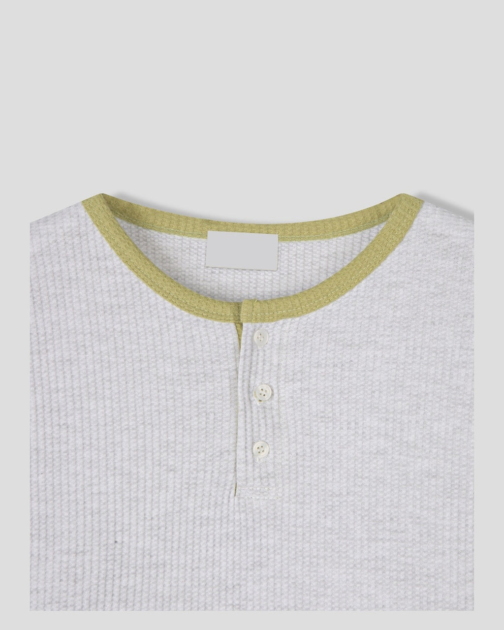 (UNISEX) Henley Neck Waffle Warmer Tee