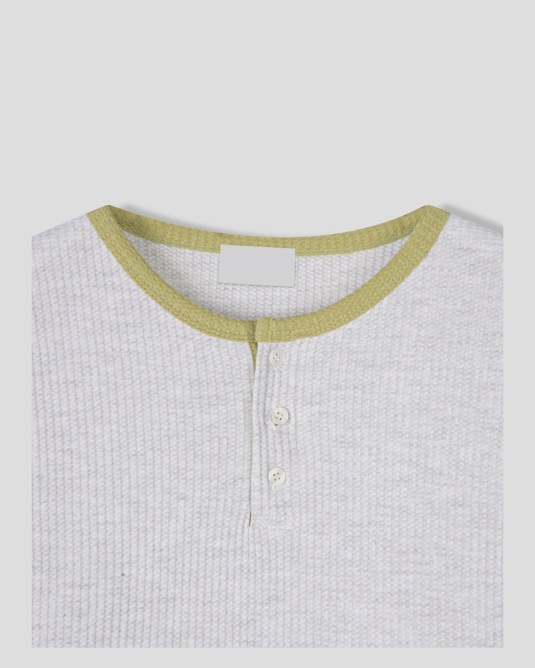 (UNISEX) Henley Neck Waffle Warmer Tee