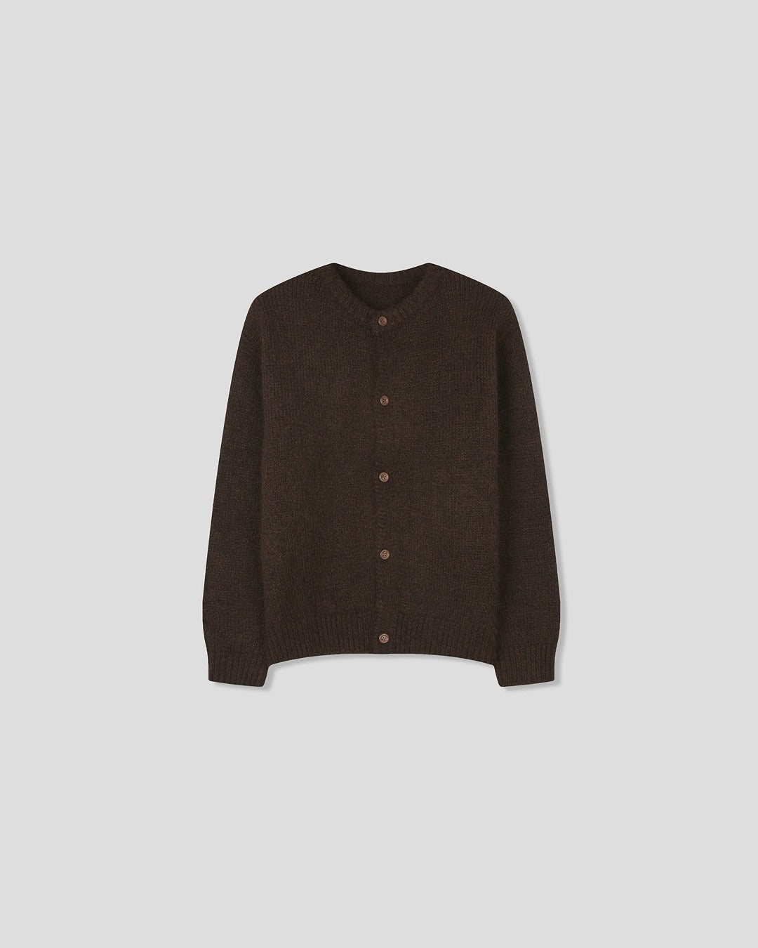 (UNISEX) Wool-mix Heavy Brush Knit Cardigan
