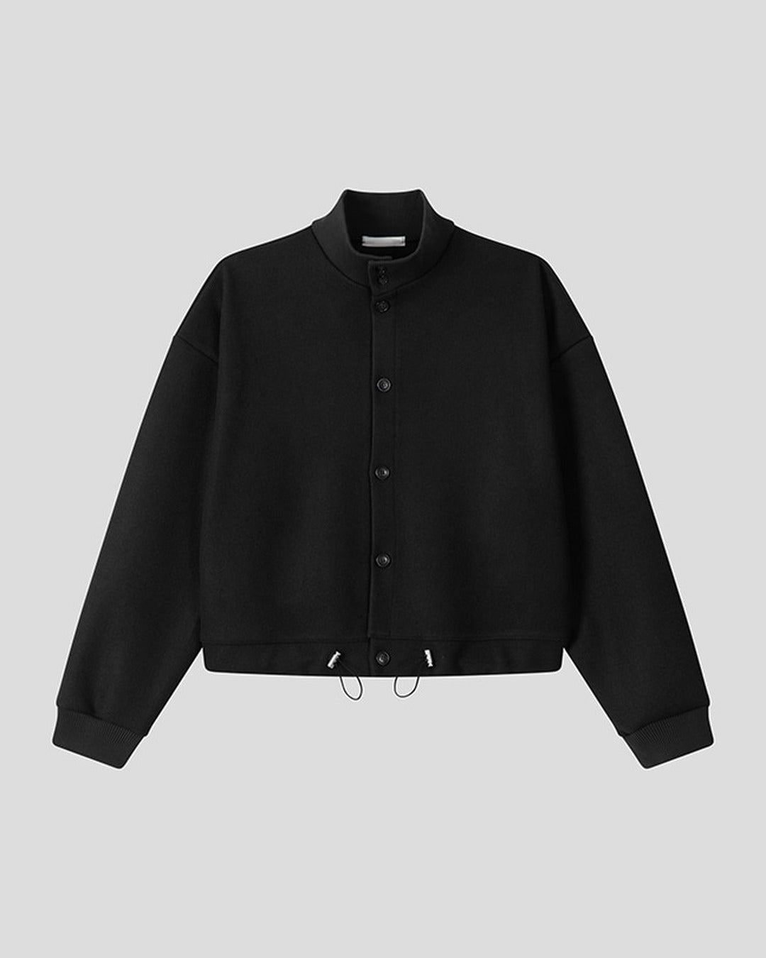 (UNISEX) Suede-Touch High Neck Cardigan