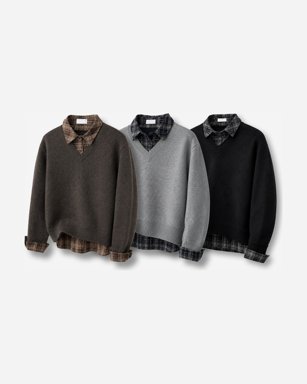 (UNISEX) Lua Shirt Layered V-Neck Knit