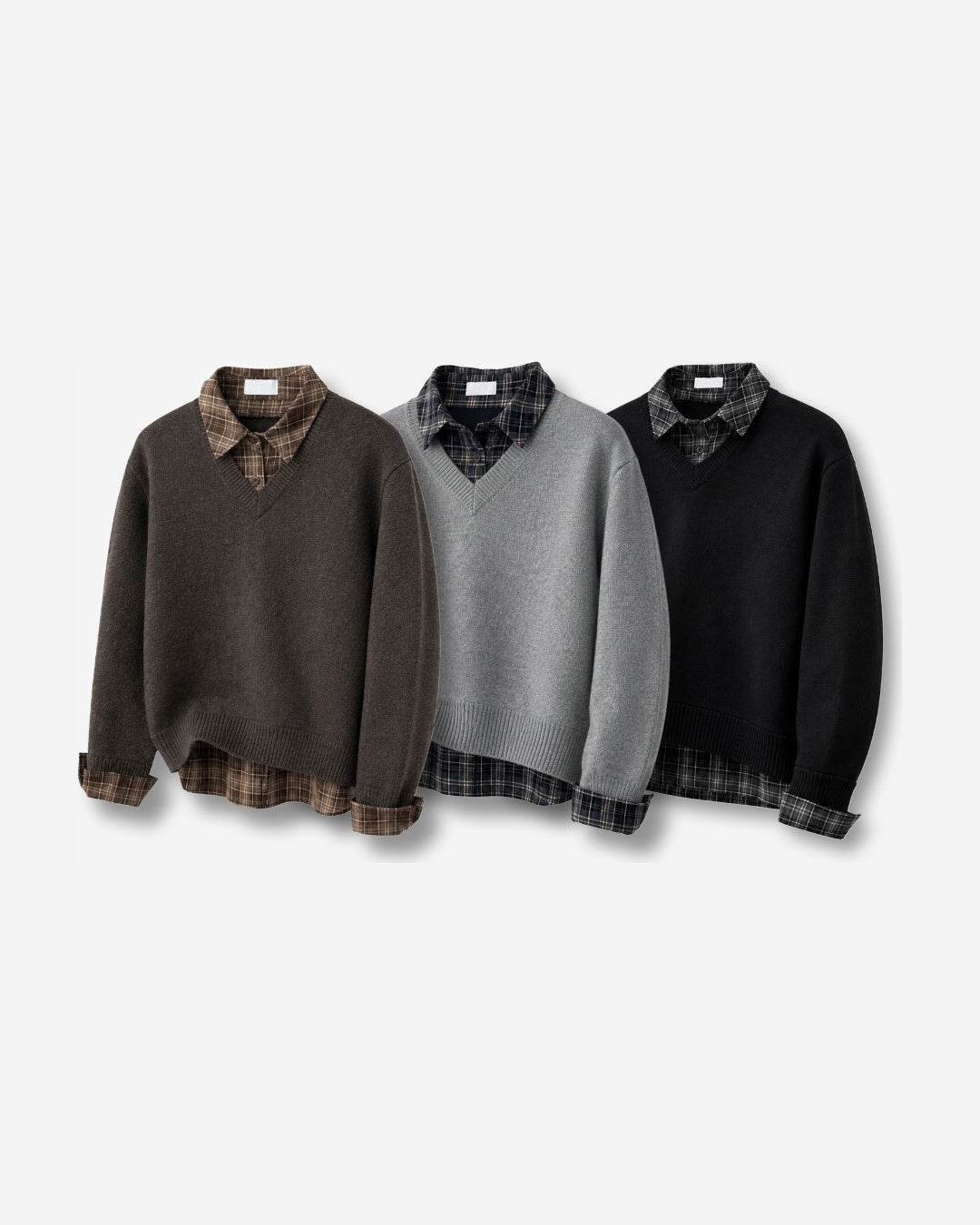 (UNISEX) Lua Shirt Layered V-Neck Knit