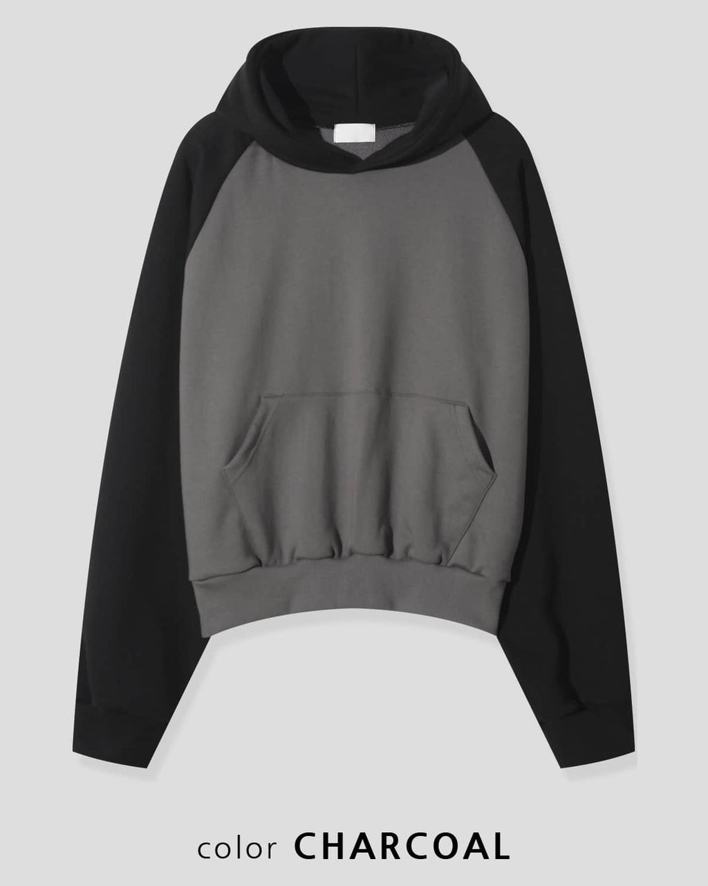 (UNISEX) Raglan Color Block Crop Hoodie