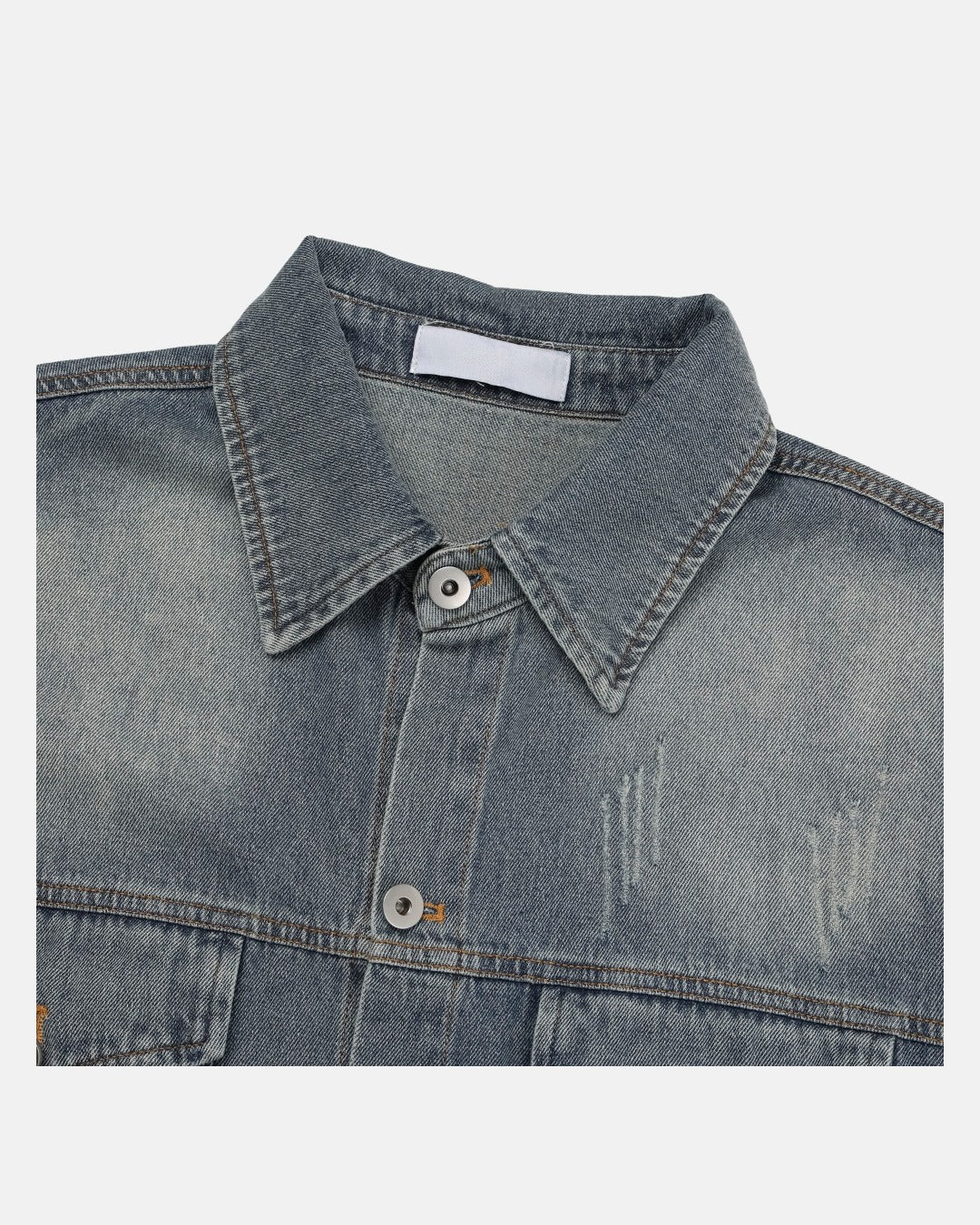 (UNISEX) Scratch Denim Shirts Jacket