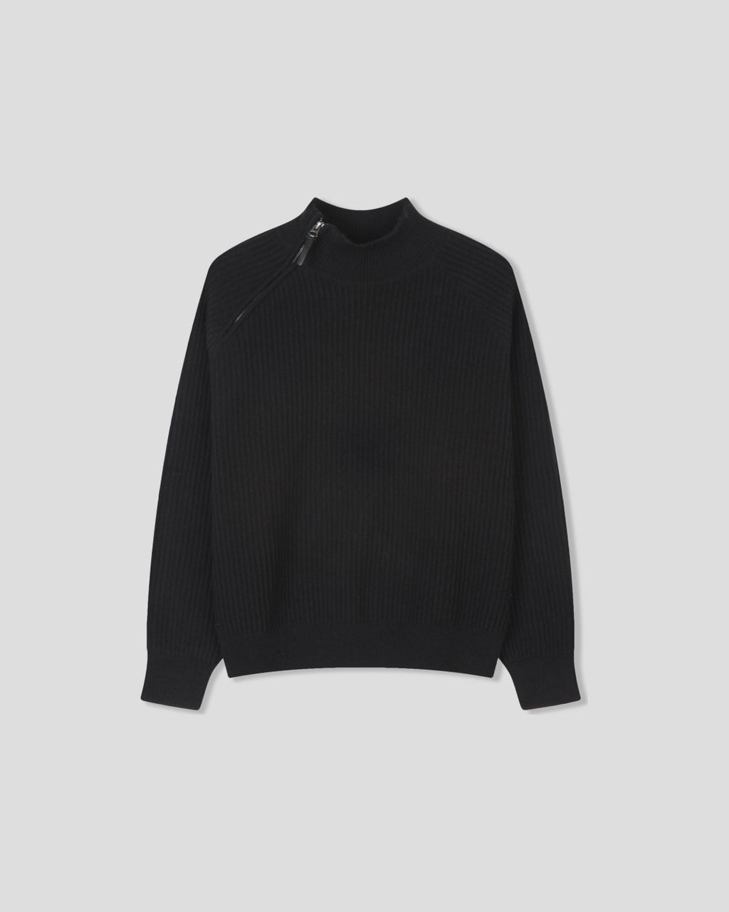 (UNISEX) Shoulder Half Zip-Up Raglan Knit