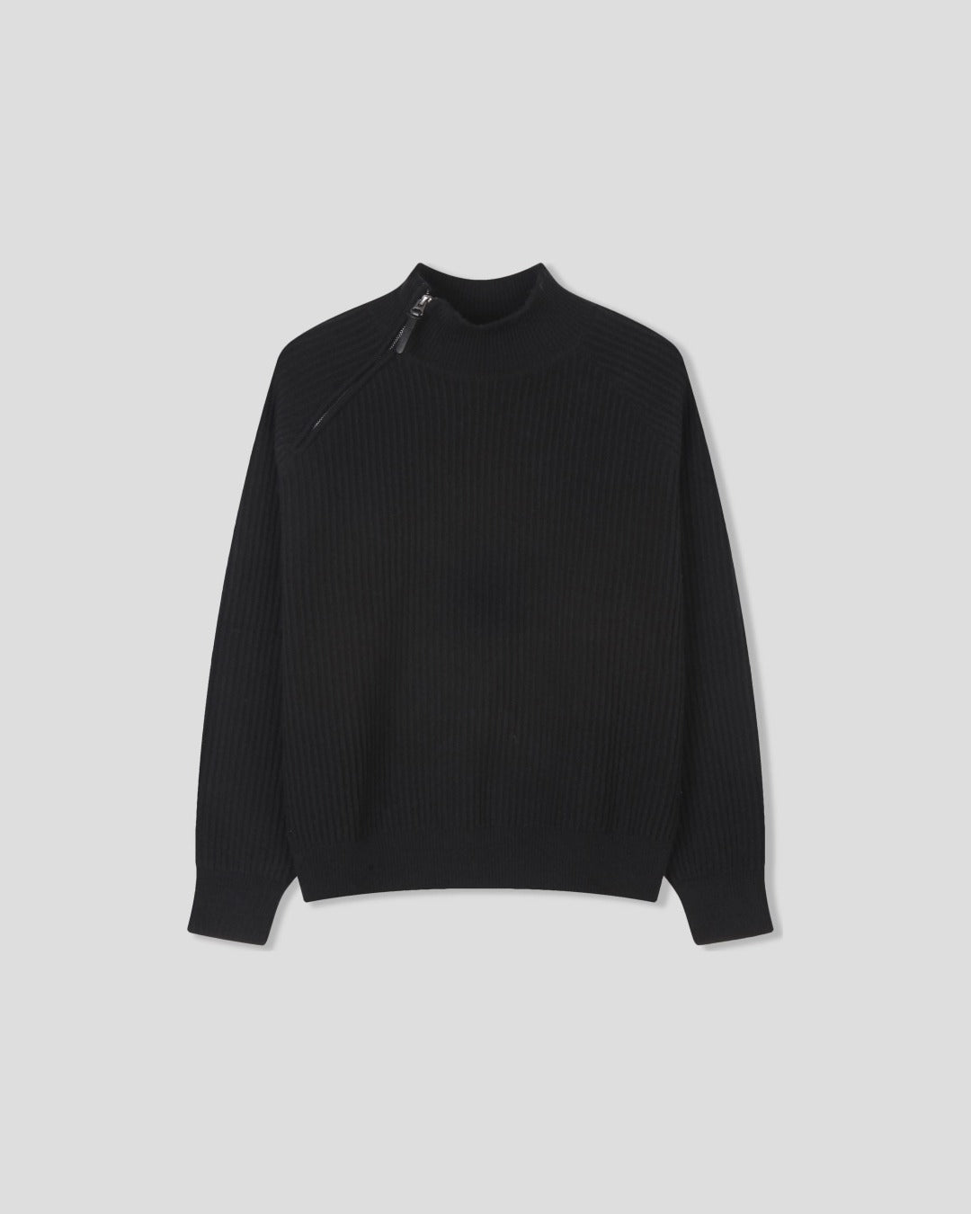 (UNISEX) Shoulder Half Zip-Up Raglan Knit