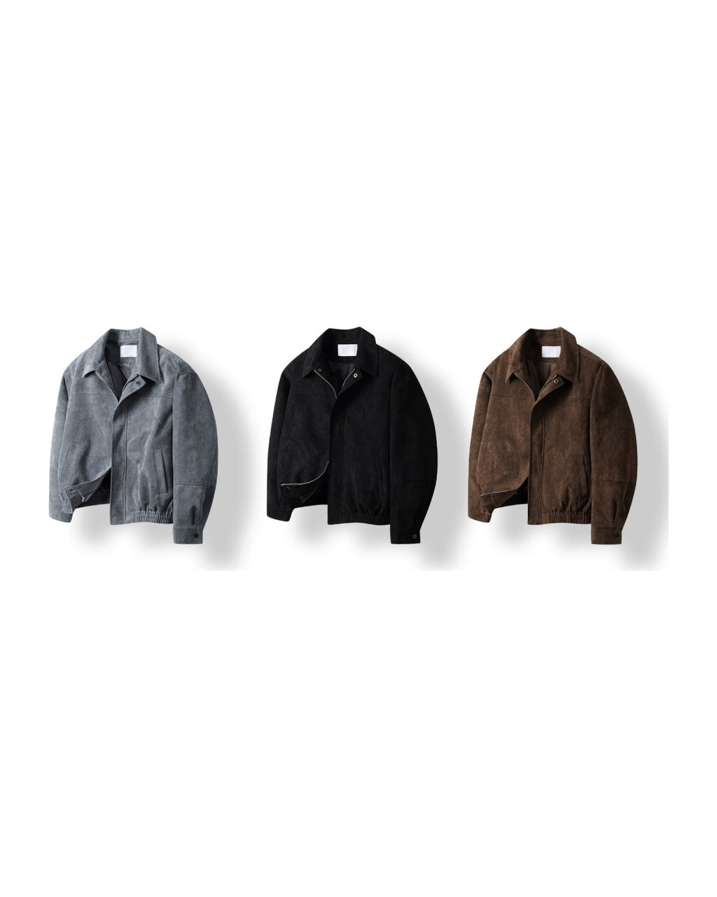 (UNISEX) Ar Paneled Suede Crop Jacket