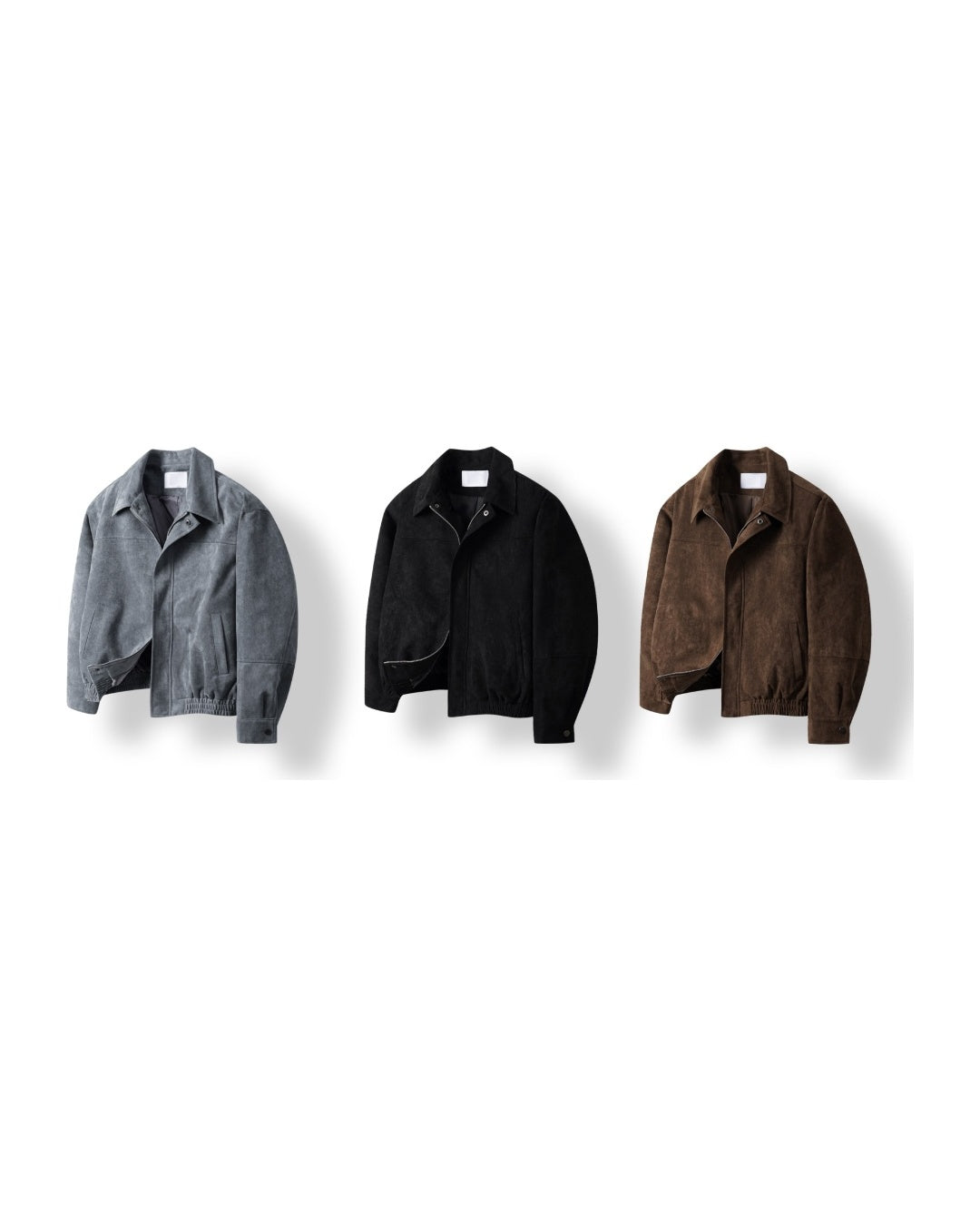 (UNISEX) Ar Paneled Suede Crop Jacket