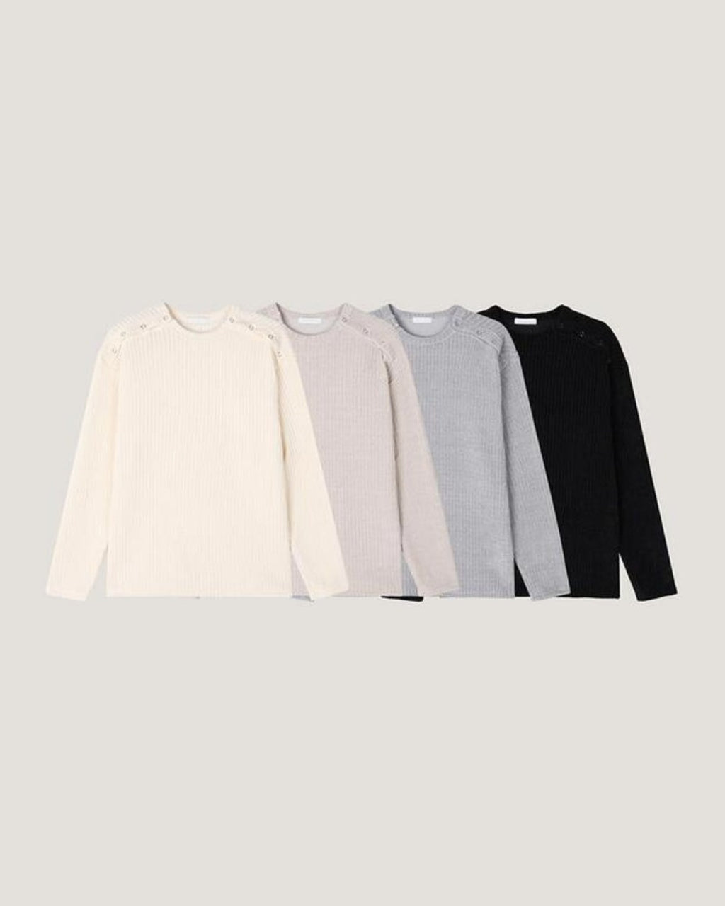 (UNISEX) Double Henley Neck Long Sleeve