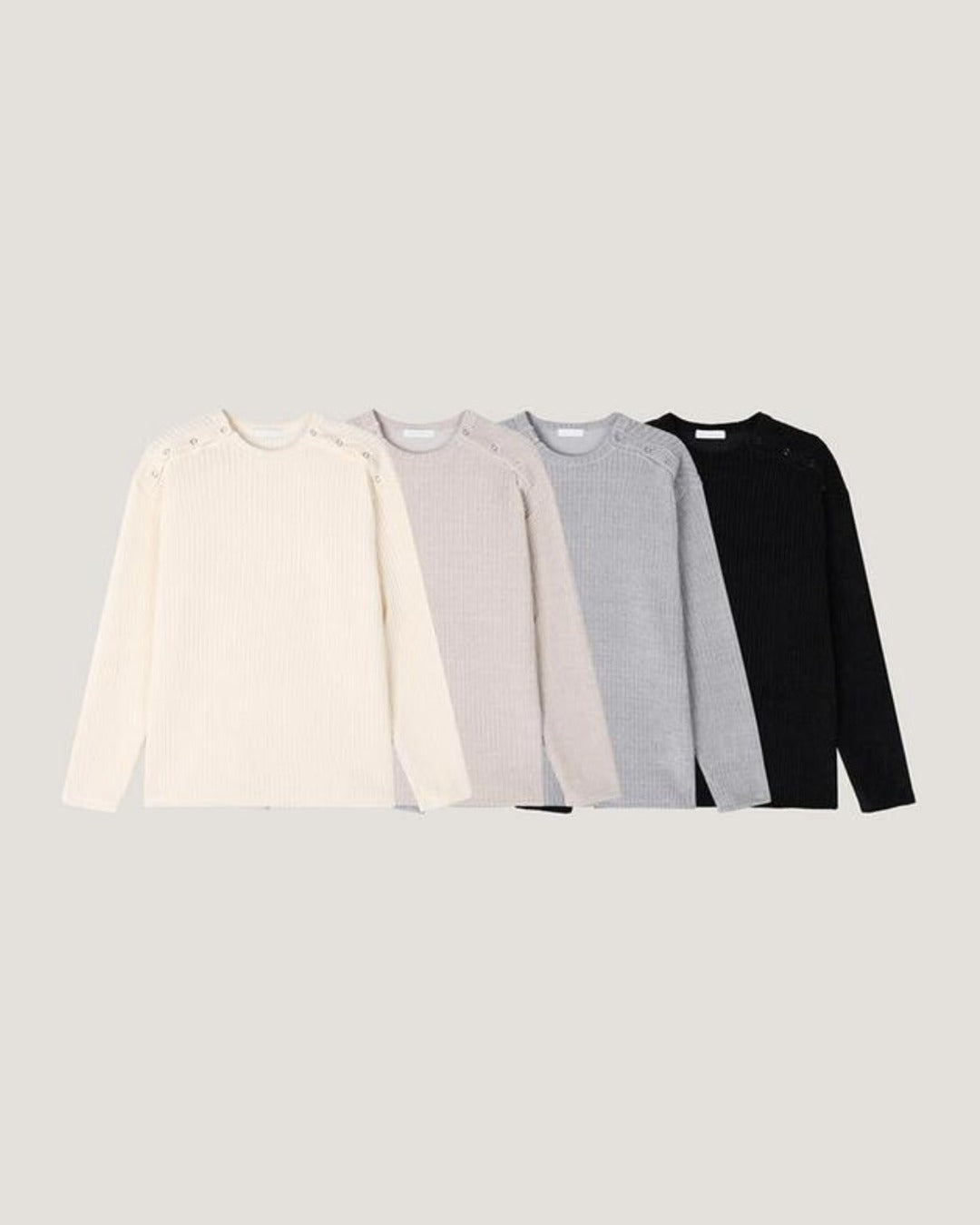 (UNISEX) Double Henley Neck Long Sleeve