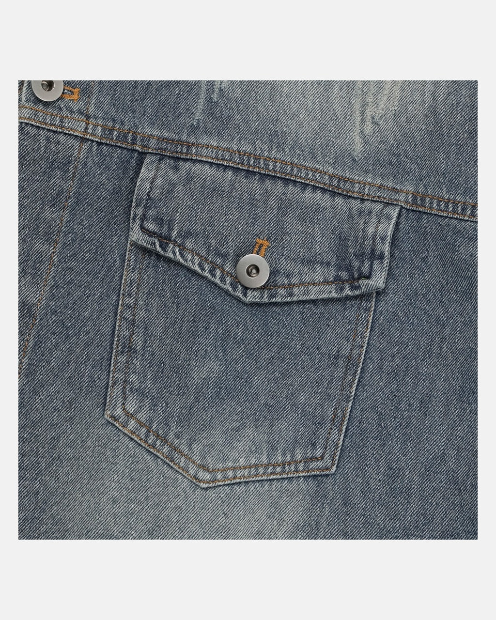 (UNISEX) Scratch Denim Shirts Jacket