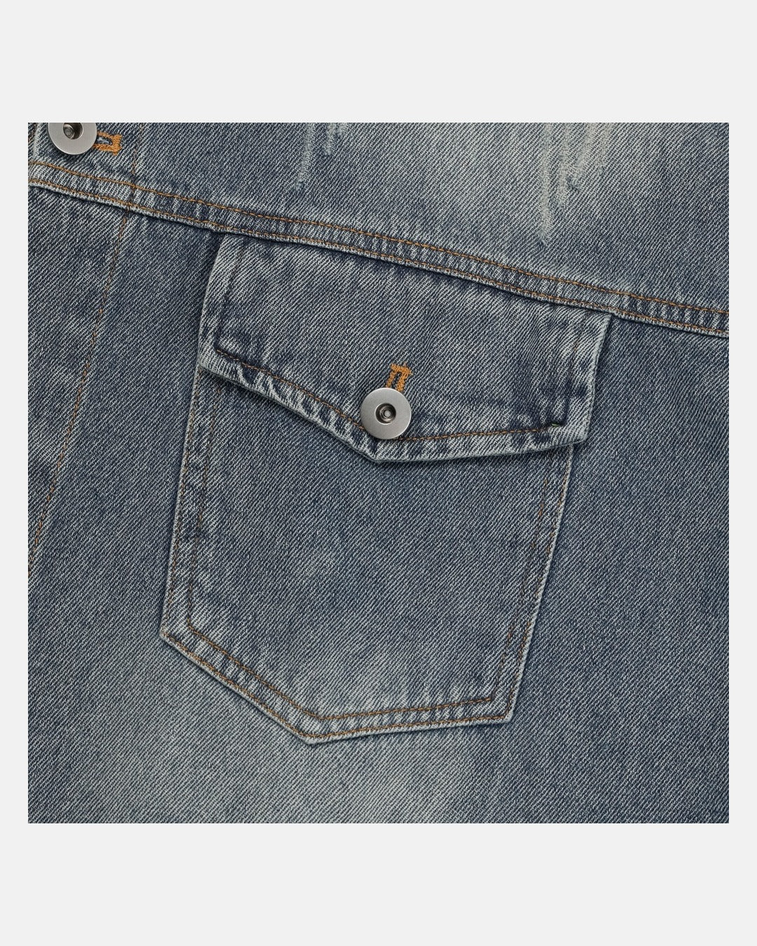 (UNISEX) Scratch Denim Shirts Jacket